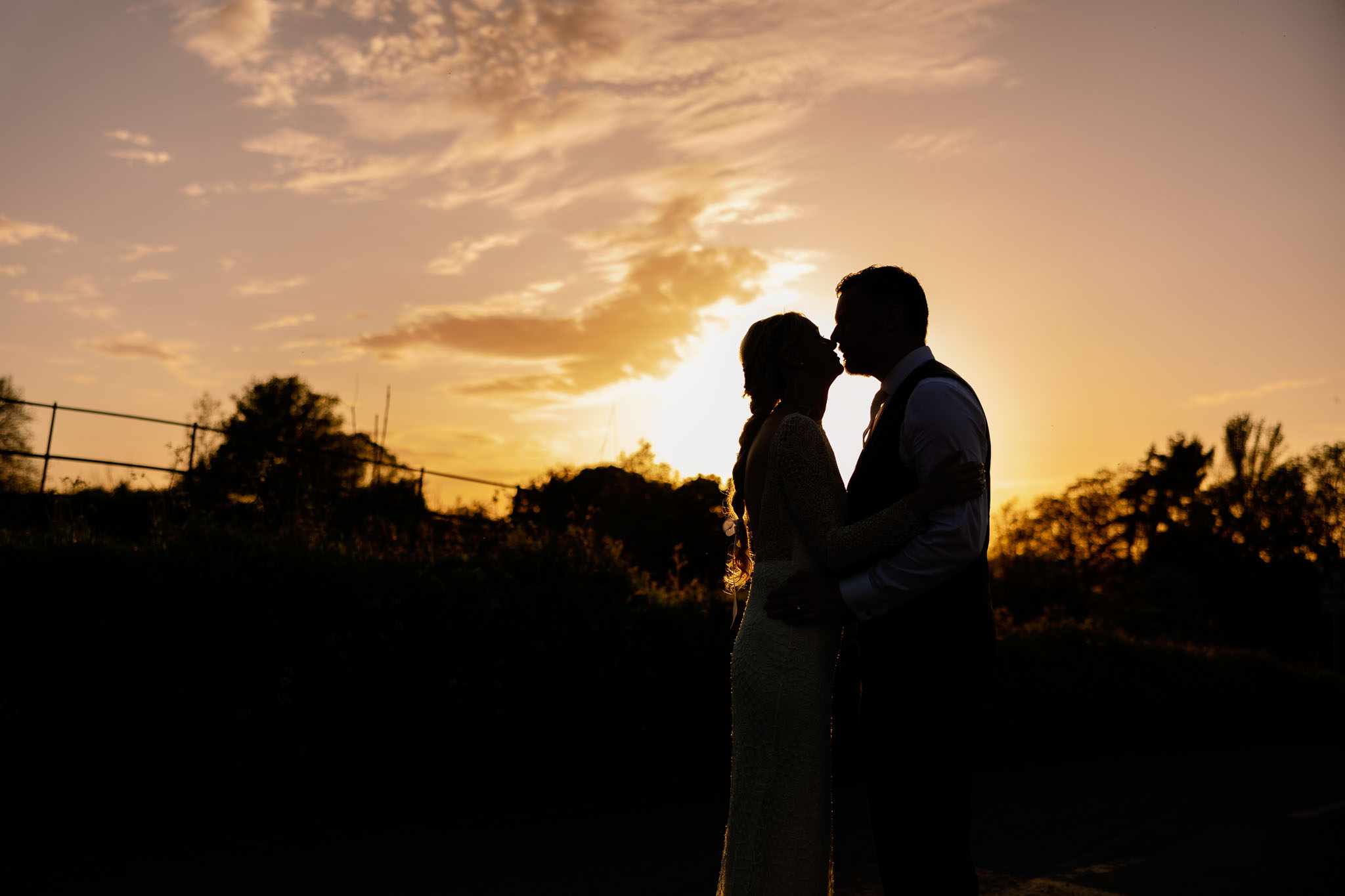 Wedding Photography in the sunset in York, North Yorkshire 