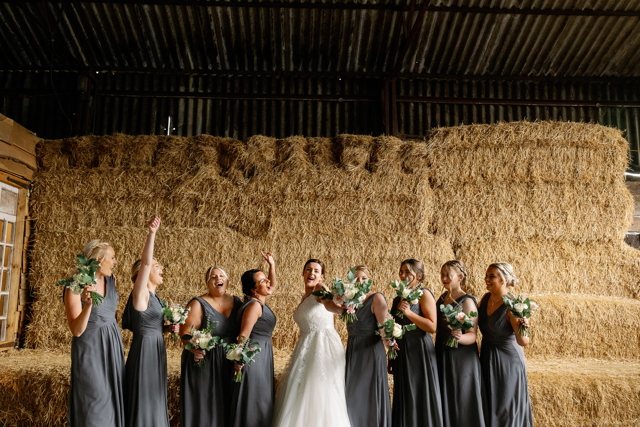Fun Bridal Pictures at Owen house Wedding Barn