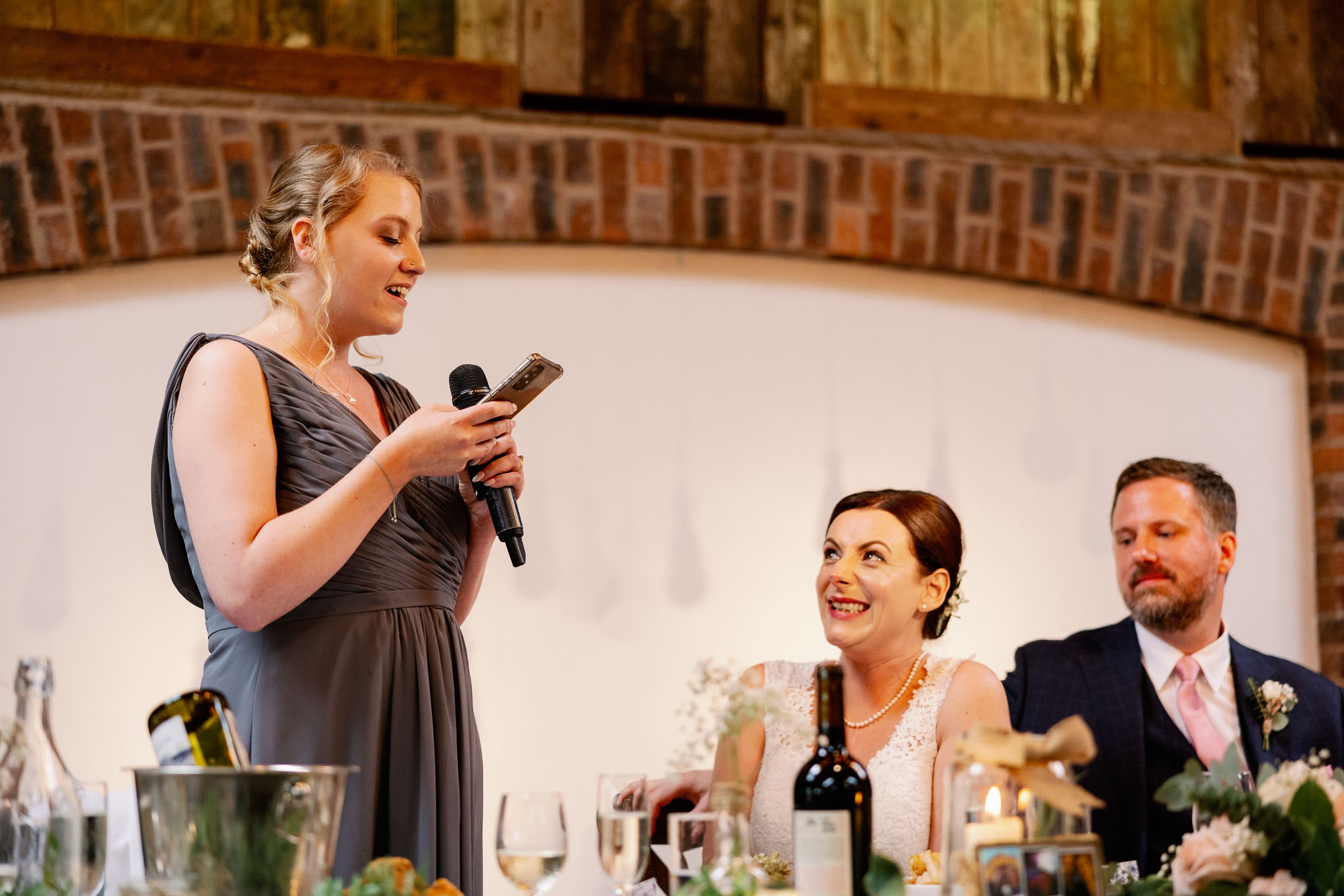 Women making the speeches at a wedding