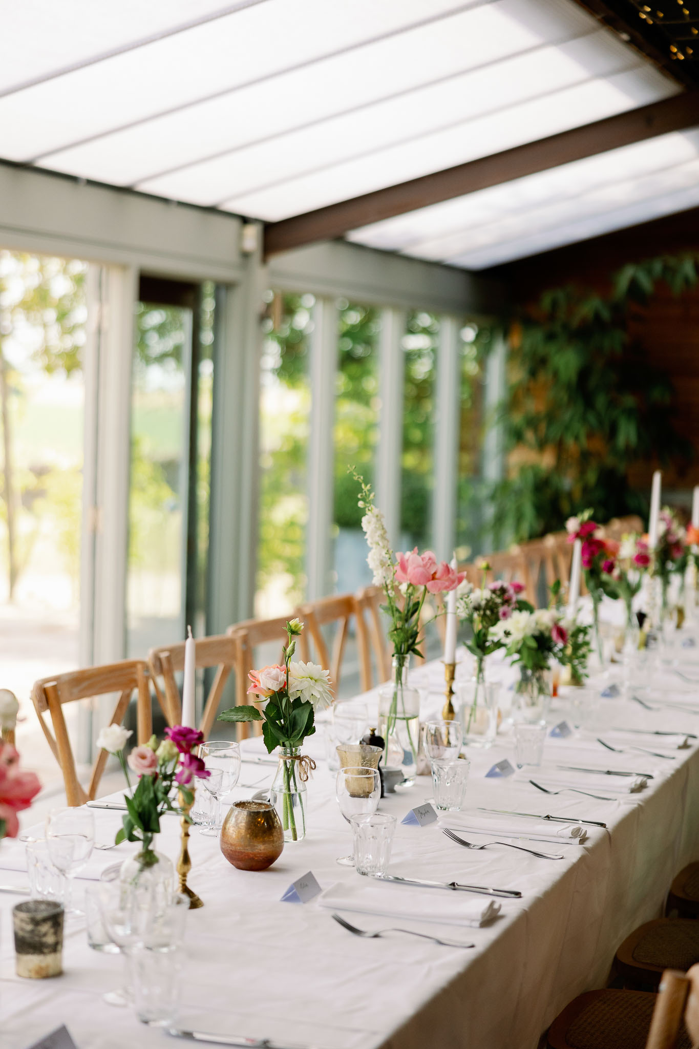 Stone Barn Decorated for a Summer Wedding