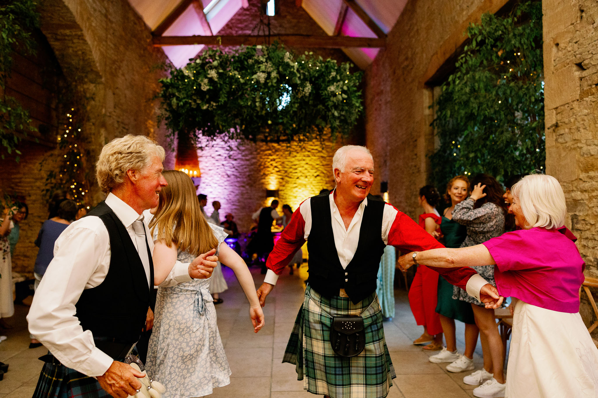 Scottish Wedding Dancing in a Barn