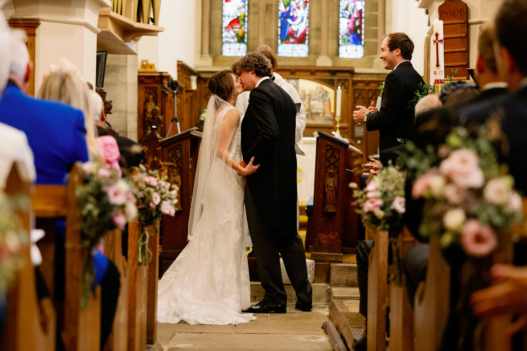 Just Married in Collingham Church in West Yorkshire Leeds 