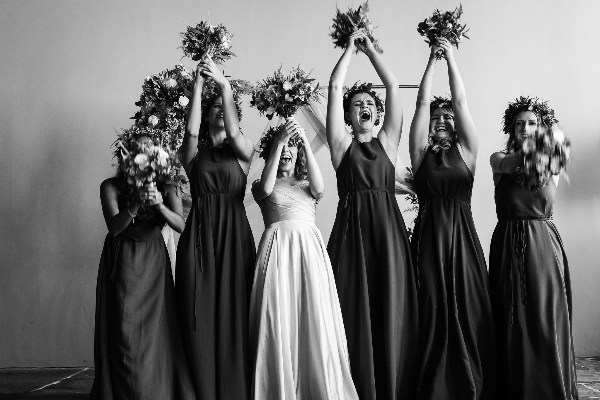 Fun Pictures of bridemaids having fun at a wedding