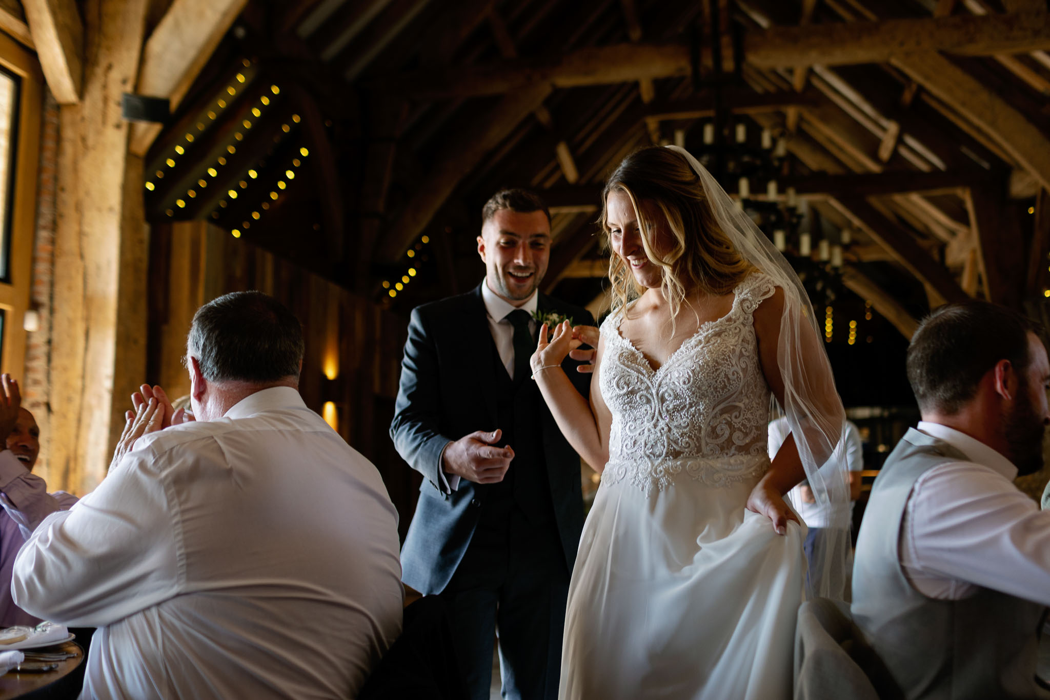 Bride and Groom at The Tithe Barn Wedding Venue in North Yorkshire 