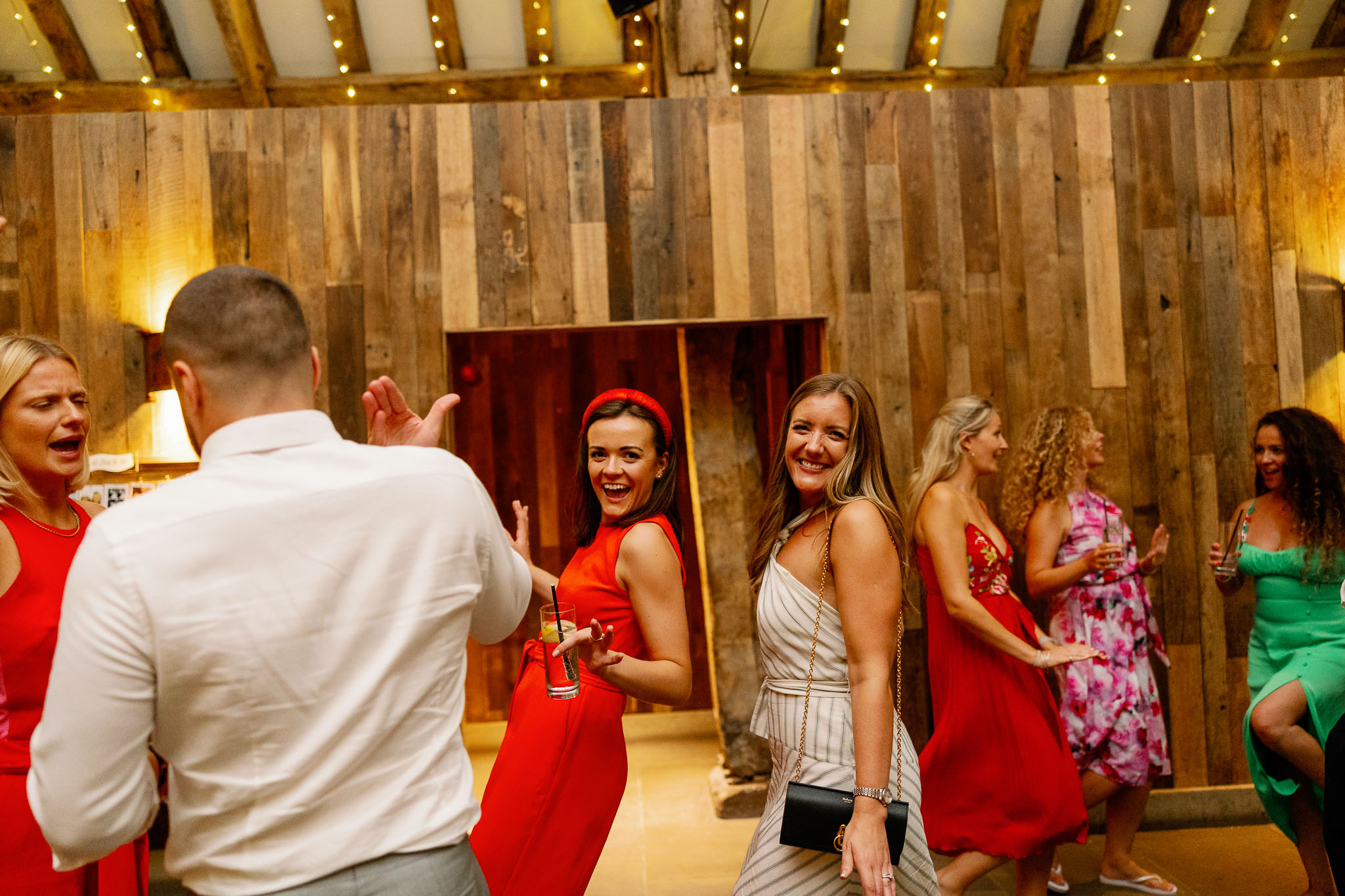 Fun Pictures of Wedding Dancing at Tithe Barn Cripps Wedding Venue